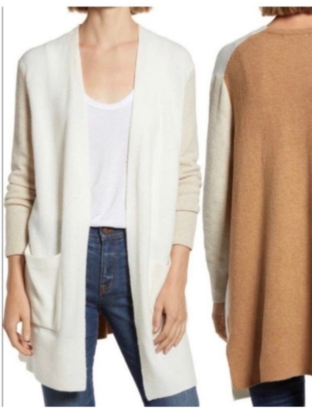 Madewell Kent Colorblock Cardigan Heather Timber Size medium